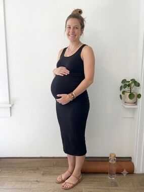 Market & Spruce Black Racerback Maternity Maxi Dress Size S